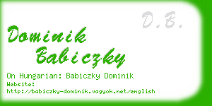 dominik babiczky business card